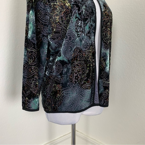 NWT Lularoe Elegant Stella Bolero Velvet Burnout Jacket Open Front Paisley - Picture 10 of 15